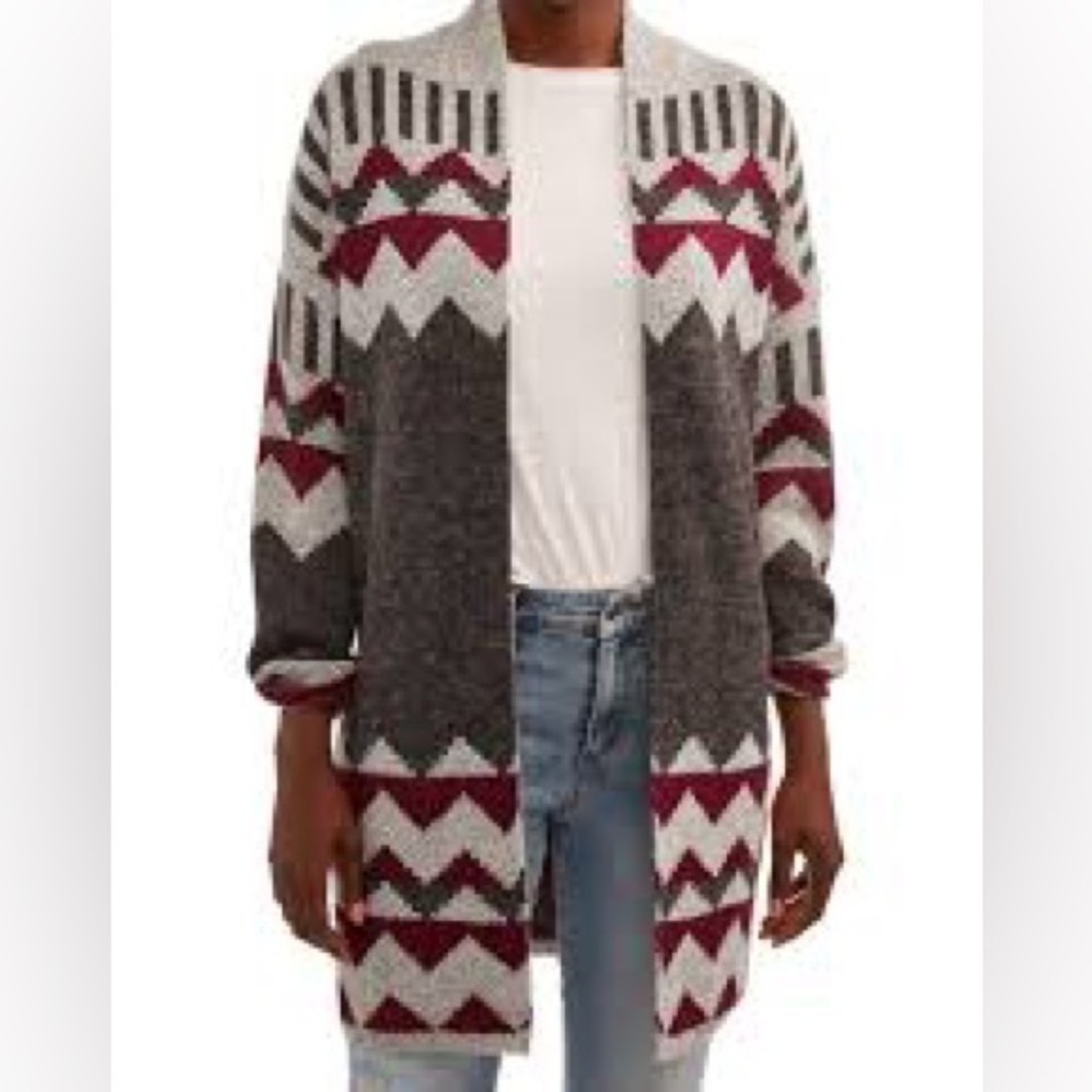 Dreamers by debut Open Front Aztec Print Cardigan